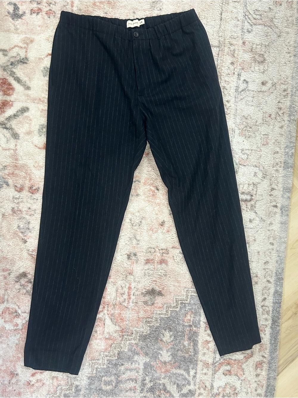 Club Monaco Wool Cashmere Pinstripe Trousers / mens Large